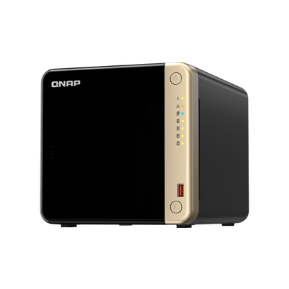 -QNAP NAS - 4-Bay desktop NAS, Intel Celeron N5105/N5095 quad-core, 8 GB onboard not expandable, 4 x 3.5"/2.5" SATA 6Gb/s drive bays, 2 x M.2 2280 PCIe Gen 3 x1 slots, 2 x 2.5GbE, 1 x HDMI 2.0, 1 x [TS-464-8G]