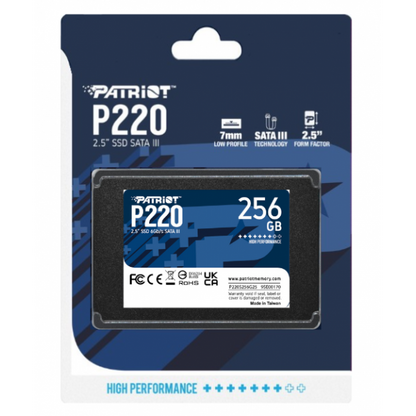 PATRIOT SSD INTERNO P220 256GB 2,5" SATA 6GB/S R/W 500/490 [P220S256G25]