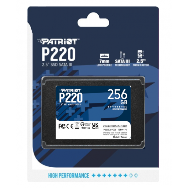 PATRIOT SSD INTERNO P220 256GB 2,5" SATA 6GB/S R/W 500/490 [P220S256G25]