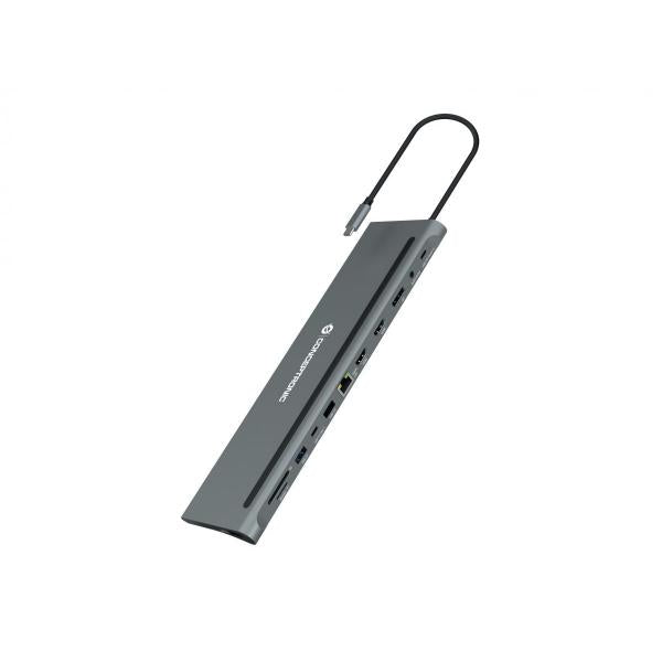 Conceptronic 12-in-1 USB 3.2 Gen 1 Docking Station - MST - Triple 4K Display - 100W USB PD - HDMI x 2 - DisplayPort - GbE LAN - USB-A 3.0 x 2 [DONN17G]