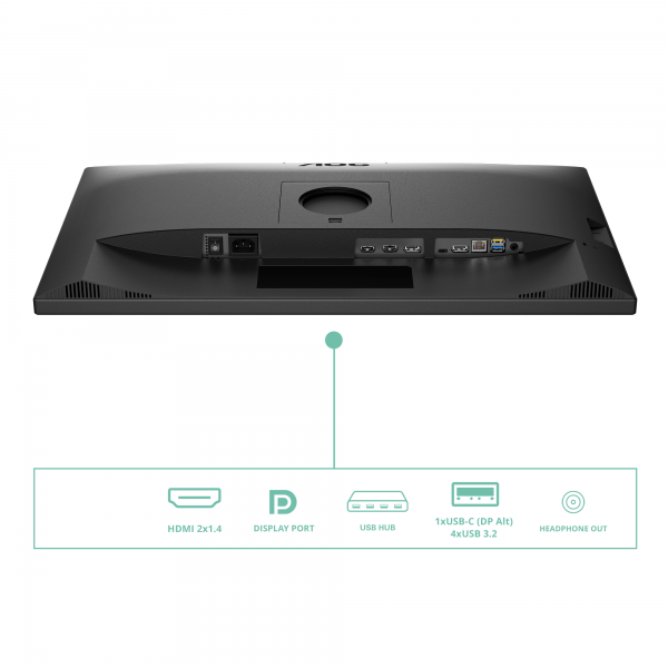 AOC MONITOR 27 LED IPS QHD 16:9 4MS 350 CDM, WEBCAM, USB-C, PIVOT, DP/2HDMI, MULTIMEDIALE [Q27P3CW]