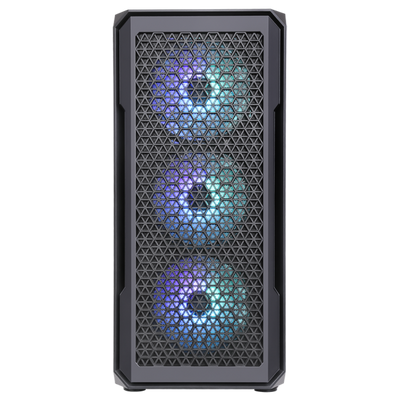 ITEK CASE SIX TRIANGLE - GAMING MIDDLE TOWER, 4X12CM ARGB FAN, USB3, SIDE PANEL TEMP GLASS [ITGCAST33B]
