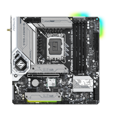 ASROCK MB B760, B760M STEEL LEGEND WIFI, LGA 1700, 4DDR5, GLAN, 4SATA3, MATX [B760M STEEL LEG WI]