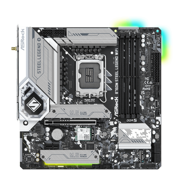 ASROCK MB B760, B760M STEEL LEGEND WIFI, LGA 1700, 4DDR5, GLAN, 4SATA3, MATX [B760M STEEL LEG WI]