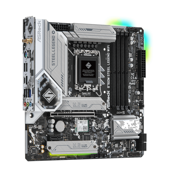 ASROCK MB B760, B760M STEEL LEGEND WIFI, LGA 1700, 4DDR5, GLAN, 4SATA3, MATX [B760M STEEL LEG WI]