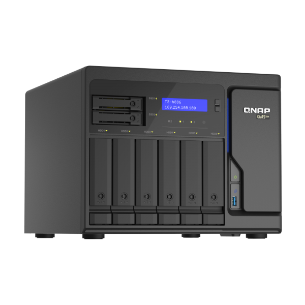 QNAP TS-h886 NAS Tower Collegamento ethernet LAN Nero D-1602 [TS-H886-D1602-8G]