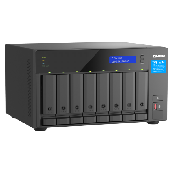 QNAP TVS-h874X NAS Tower Intel Core i9 64 GB DDR4 0 TB QuTS hero Nero [TVS-H874X-I9-64G]