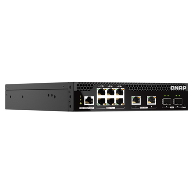 QNAP QSW-M2106PR-2S2T switch di rete Gestito L2 10G Ethernet (100/1000/10000) Supporto Power over Ethernet (PoE) 1U Nero [QSW-M2106PR-2S2T]