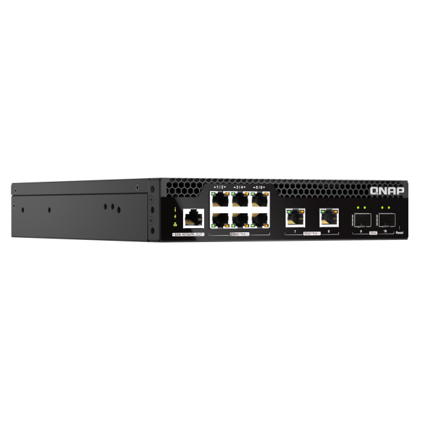 QNAP QSW-M2106PR-2S2T switch di rete Gestito L2 10G Ethernet (100/1000/10000) Supporto Power over Ethernet (PoE) 1U Nero [QSW-M2106PR-2S2T]