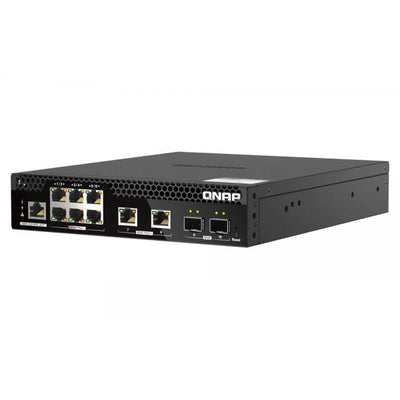 QNAP QSW-M2106PR-2S2T switch di rete Gestito L2 10G Ethernet (100/1000/10000) Supporto Power over Ethernet (PoE) 1U Nero [QSW-M2106PR-2S2T]
