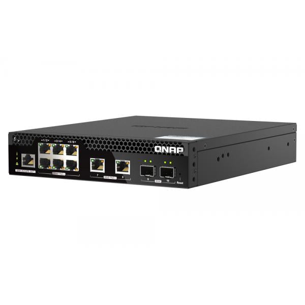 QNAP QSW-M2106PR-2S2T switch di rete Gestito L2 10G Ethernet (100/1000/10000) Supporto Power over Ethernet (PoE) 1U Nero [QSW-M2106PR-2S2T]