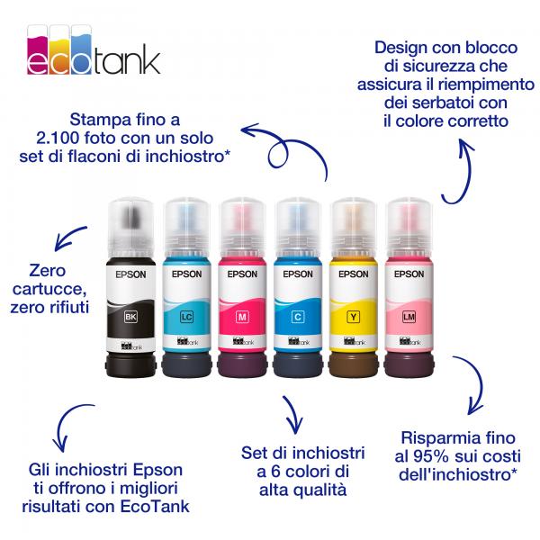 EPSON FLACONE INK CIANO 70ML PER SERIE ECO TANK, 107 [C13T09B240]