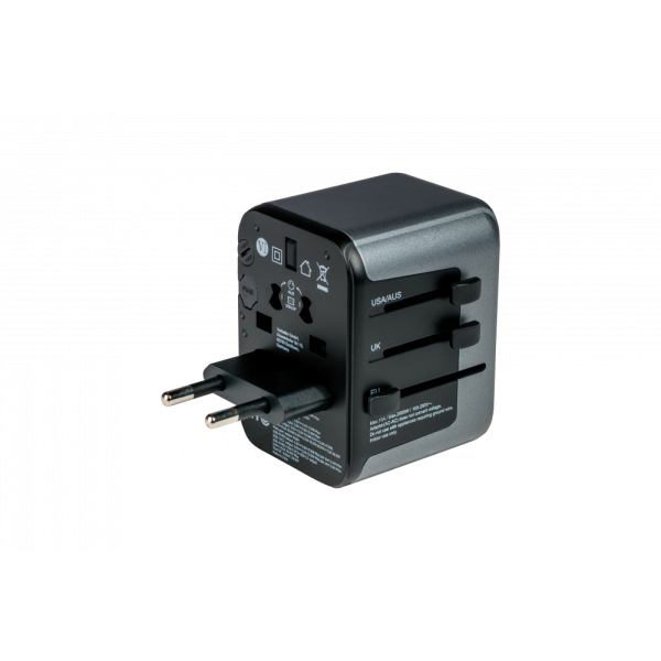 VERBATIM ADATTATORE UNIVERSALE DA VIAGGIO TRAVEL ADAPTER UTA-03 PD30W QC 2XUSB 2XTYPE-C [49545]