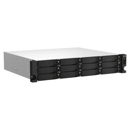 QNAP TS-1264U-RP NAS Armadio (2U) 8 GB DDR4 0 TB QNAP QTS Alluminio, Nero [TS-1264U-RP-8G]