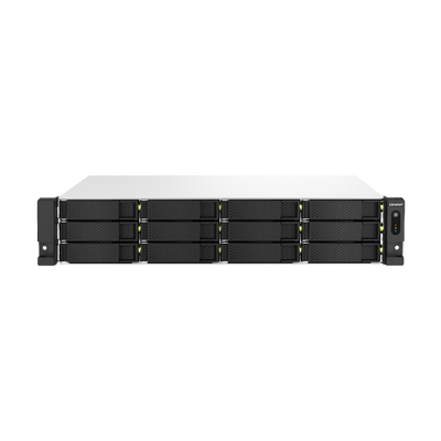 QNAP TS-1264U-RP NAS Armadio (2U) Intel Celeron 8 GB DDR4 0 TB QNAP QTS Alluminio, Nero [TS-1264U-RP-8G]
