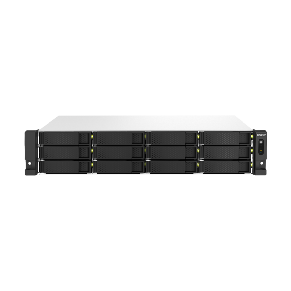 QNAP TS-1264U-RP NAS Armadio (2U) Intel Celeron 8 GB DDR4 0 TB QNAP QTS Alluminio, Nero [TS-1264U-RP-8G]