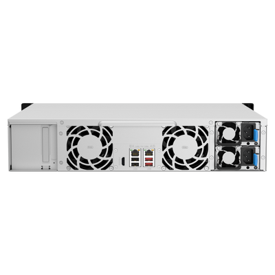 QNAP TS-1264U-RP NAS Armadio (2U) Intel Celeron 8 GB DDR4 0 TB QNAP QTS Alluminio, Nero [TS-1264U-RP-8G]