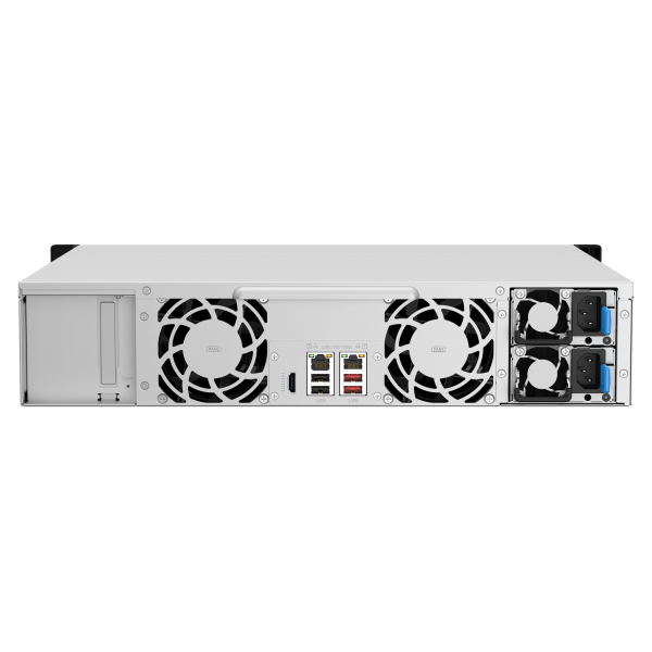 QNAP TS-1264U-RP NAS Armadio (2U) Intel Celeron 8 GB DDR4 0 TB QNAP QTS Alluminio, Nero [TS-1264U-RP-8G]