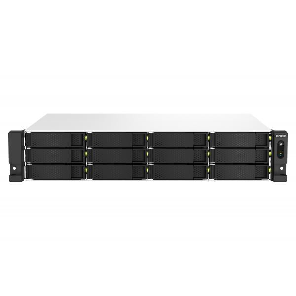 QNAP TS-1264U-RP NAS Armadio (2U) Intel Celeron 8 GB DDR4 0 TB QNAP QTS Alluminio, Nero [TS-1264U-RP-8G]