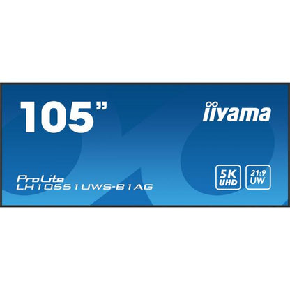 iiyama LH10551UWS-B1AG visualizzatore di messaggi Pannello piatto per segnaletica digitale 2,66 m (104.7") LED 500 cd/m UltraWide Full HD Nero 24/7 [LH10551UWS-B1AG]