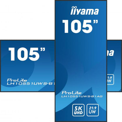 iiyama LH10551UWS-B1AG visualizzatore di messaggi Pannello piatto per segnaletica digitale 2,66 m (104.7") LED 500 cd/m UltraWide Full HD Nero 24/7 [LH10551UWS-B1AG]