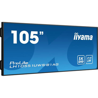 iiyama LH10551UWS-B1AG visualizzatore di messaggi Pannello piatto per segnaletica digitale 2,66 m (104.7") LED 500 cd/m UltraWide Full HD Nero 24/7 [LH10551UWS-B1AG]