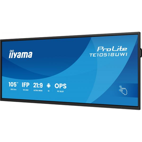 iiyama TE10518UWI-B1AG visualizzatore di messaggi Design chiosco 2,66 m (104.6") LED Wi-Fi 450 cd/m 5K Ultra HD Nero Touch screen Processore integrato Android 16/7 [TE10518UWI-B1AG]