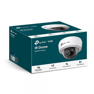 TP-Link - 2MP Dome Network Camera SPEC:H.265+/H.265/H.264+/H.264, 1/3" Progressive Scan CMOS, Color/0.01 Lux@F2.2, 0 Lux with IR, 25fps/30fps (1920x1080,1280x960, 1280x720), PoE, 4 mm Fixed Lens, IK10 [VIGIC220I(4mm)]