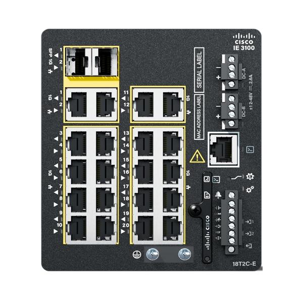 Cisco Catalyst IE3100 Gestito L2/L3 Gigabit Ethernet (10/100/1000) Nero [IE-3100-18T2C-E]