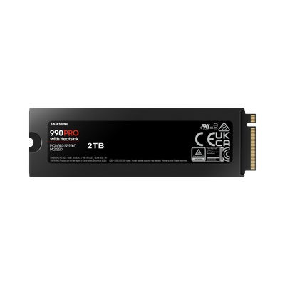 SAMSUNG SSD INTERNO 990 PRO 2TB M.2 PCI-E R/W 7400/6900 GEN 4X4 CON HEATSINK [MZ-V9P2T0GW]
