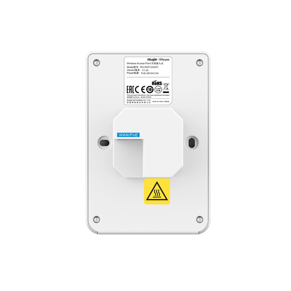 REYEE CLOUD ACCESS POINT WIFI5 AC1300 1 PORTA POE, 3XRJ45, INSTALLAZIONE DA INCASSO [RG-RAP1200 P]