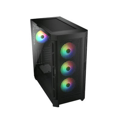 COUGAR CASE M.TOWER DUOFACE PRO CON 2 PANELLI FRONTALI 4X120mm ARGB PWM FAN [CGR-5AD1B-RGB]