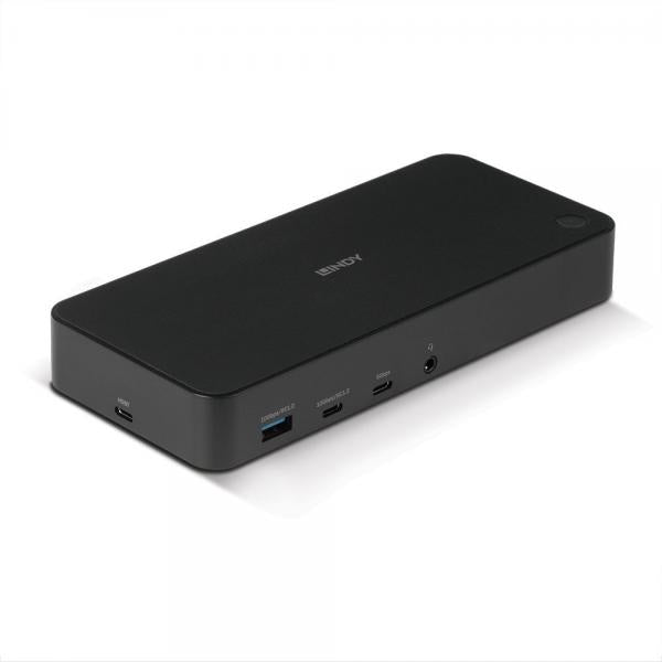 Lindy 43366 replicatore di porte e docking station per laptop USB 3.2 Gen 2 (3.1 Gen 2) Type-C Nero [LINDY43366]