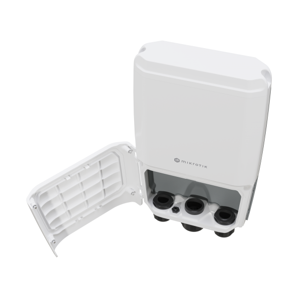 MikroTik - Cloud Router Switch 504-4XQ-OUT with QCA9531 650 MHz CPU, 128 MB RAM, 16 x 25G port 98DX4310 switch chip, 4 x 100G QSFP28 ports, 1 x 100Mbit Eth port for management, RouterOS L5, IP66 compl [CRS504-4XQ-OUT]