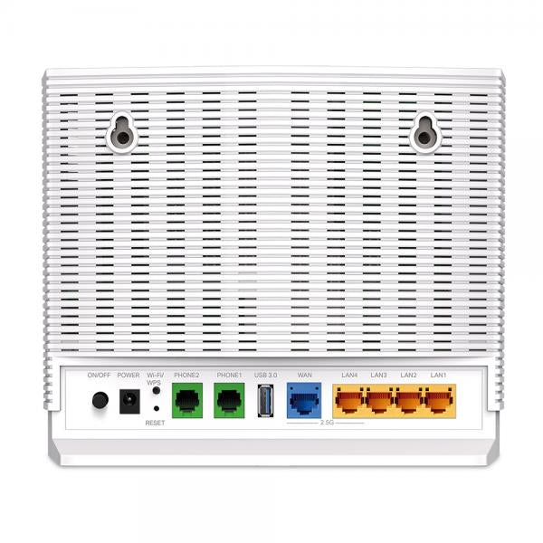TP-Link - EX820v - AX6000 Dual-Band Wi-Fi 6 VoIP Router, 1148 Mbps at 2.4 GHz + 4804 Mbps at 5 GHz, Internal Antennas, Quad-Core CPU, 1x 2.5Gigabit WAN Port, 1x 2.5Gigabit + 3x Gigabit LAN Ports, 2x R [EX820v]