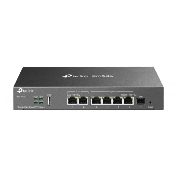 TP-Link - ER707-M2 - Omada Multi-Gigabit VPN Router, 1x 2.5G RJ45 WAN Port, 1x 2.5G RJ45 WAN/LAN Port, 1x Gigabit SFP WAN/LAN Port, 4x Gigabit RJ45 WAN/LAN Ports, 1x USB 2.0 port, 4G LTE Backup with U [ER707-M2]