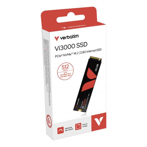 VERBATIM SSD INTERNO VI3000 512GB M.2 PCI-E R/W 3300/3300 GEN 3X4 [49374]