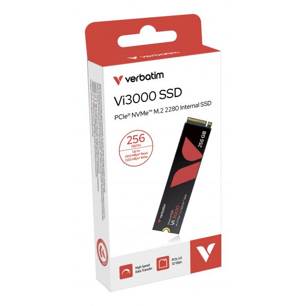 VERBATIM SSD INTERNO VI3000 256GB M.2 PCI-E R/W 3300/3300 GEN 3X4 [49373]