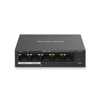 MERCUSYS GIGABIT SWITCH MS105GP MINI 5 PORTE (4 PoE) GIGABIT METALLO [MS105GP]