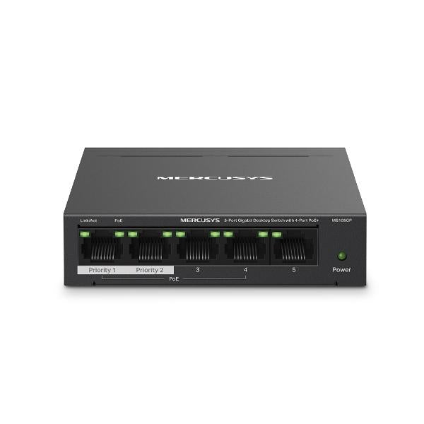 MERCUSYS GIGABIT SWITCH MS105GP MINI 5 PORTE (4 PoE) GIGABIT METALLO [MS105GP]