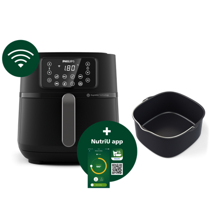 Philips 5000 Series Airfryer 7.2L - Nutri App - Black [HD9285/93]