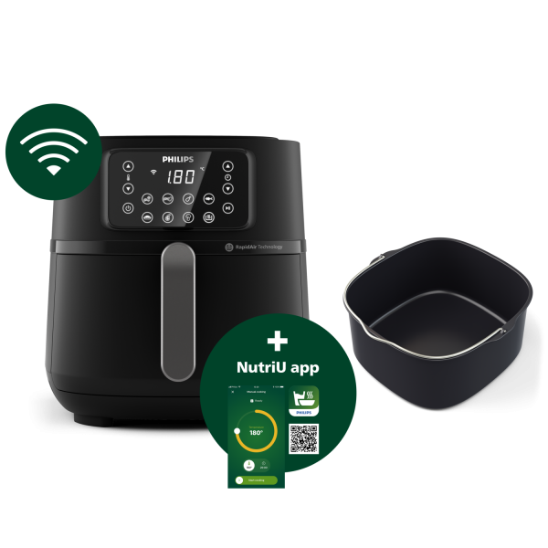 Philips 5000 Series Airfryer 7.2L - Nutri App - Black [HD9285/93]
