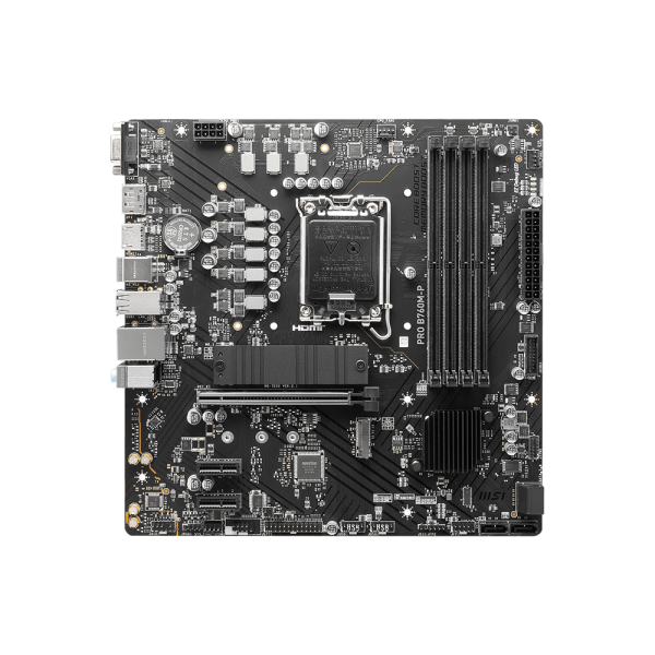 MSI MB B760, PRO B760M-P, LGA 1700, 4DDR5, 1PCI-Ex16, 2PCI-Ex1, 2M.2, 4SATA3 [PRO B760M-P]
