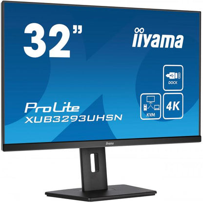 Iiyama ProLite 32 inch - 4K Ultra HD IPS LED Monitor - 3840x2160 - HAS / RJ45 / USB-C [XUB3293UHSN-B5]