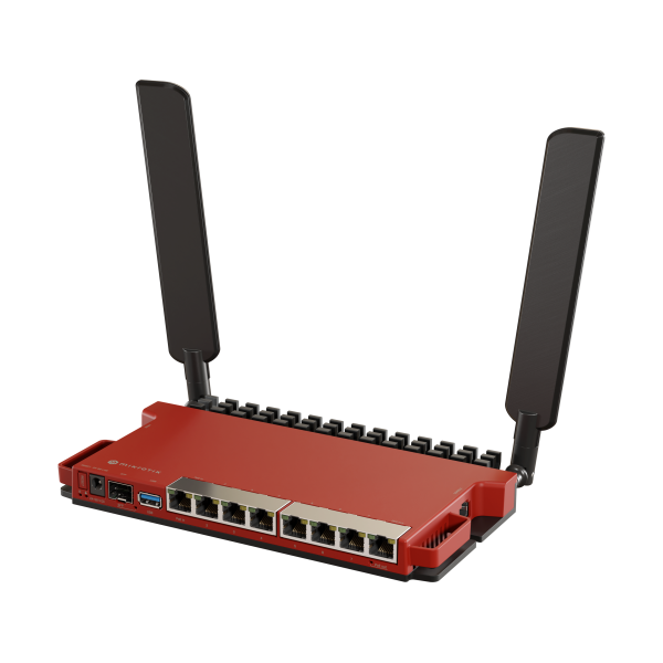 MikroTik, L009UiGS-2HaxD with dual core 800MHz CPU, 512MB RAM, 8 x Gbit LAN, 1 x 2.5 Gbit SFP port, 2.4 GHz 802.11b/g/n/ax dual-chain wireless, 4dBi 2.4GHz external antennas, USB, desktop case, PSU, R [L009UiGS-2HaxD-IN]