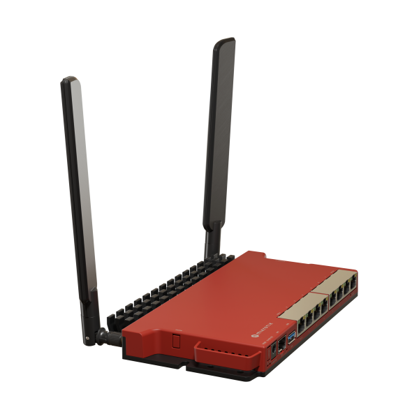 MikroTik, L009UiGS-2HaxD with dual core 800MHz CPU, 512MB RAM, 8 x Gbit LAN, 1 x 2.5 Gbit SFP port, 2.4 GHz 802.11b/g/n/ax dual-chain wireless, 4dBi 2.4GHz external antennas, USB, desktop case, PSU, R [L009UiGS-2HaxD-IN]