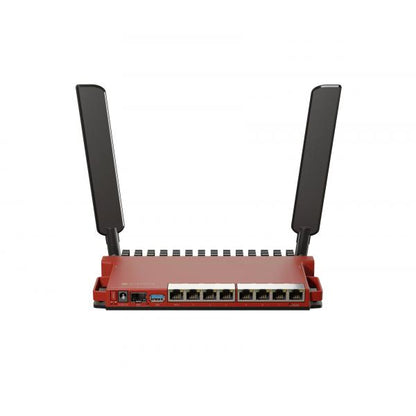 MikroTik, L009UiGS-2HaxD with dual core 800MHz CPU, 512MB RAM, 8 x Gbit LAN, 1 x 2.5 Gbit SFP port, 2.4 GHz 802.11b/g/n/ax dual-chain wireless, 4dBi 2.4GHz external antennas, USB, desktop case, PSU, R [L009UiGS-2HaxD-IN]
