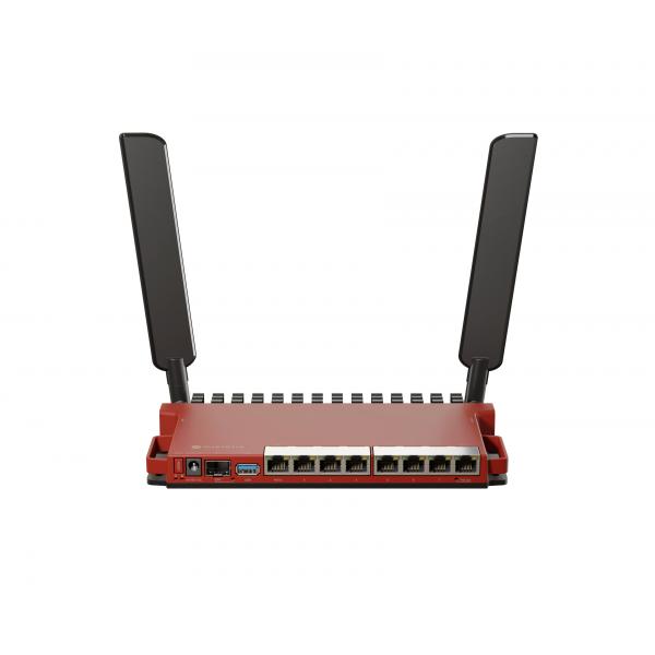 MikroTik, L009UiGS-2HaxD with dual core 800MHz CPU, 512MB RAM, 8 x Gbit LAN, 1 x 2.5 Gbit SFP port, 2.4 GHz 802.11b/g/n/ax dual-chain wireless, 4dBi 2.4GHz external antennas, USB, desktop case, PSU, R [L009UiGS-2HaxD-IN]