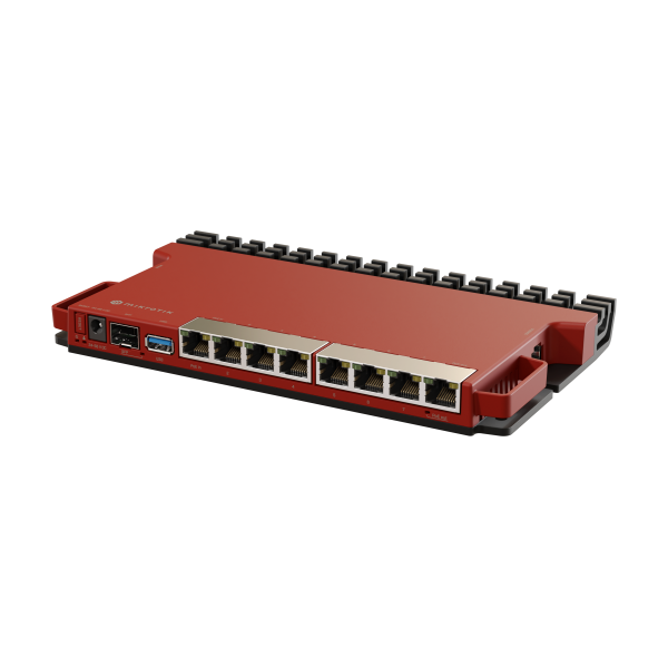 MikroTik, L009UiGS with dual core 800MHz CPU, 512MB RAM, 8 x Gbit LAN, 1 x 2.5 Gbit SFP port, USB, desktop/1U rackmount case, PSU, K-79 rackmount kit, RouterOS L5 [L009UiGS-RM]