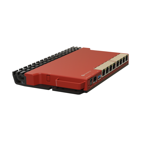MikroTik, L009UiGS with dual core 800MHz CPU, 512MB RAM, 8 x Gbit LAN, 1 x 2.5 Gbit SFP port, USB, desktop/1U rackmount case, PSU, K-79 rackmount kit, RouterOS L5 [L009UiGS-RM]